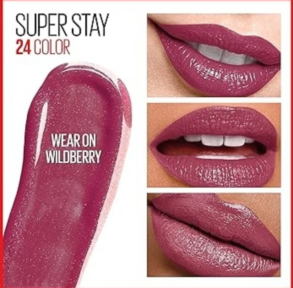2 x Maybelline Superstay24 Color Lip Color, 045 Wear on Wildberry